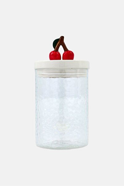 Gourmet Round Hammered Glass Jar 1,6L,Transparent