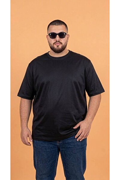 Büyük Beden Erkek Bisiklet Yaka Basic T-Shirt