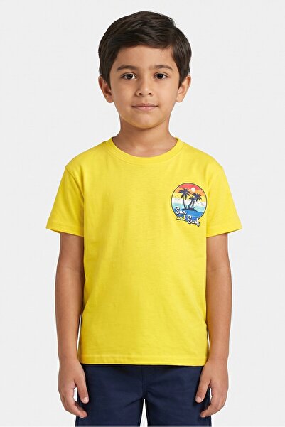 Banana Boat Kids Boy Crew Neck Short Sleeve Graphic Print T-shirt, Yellow