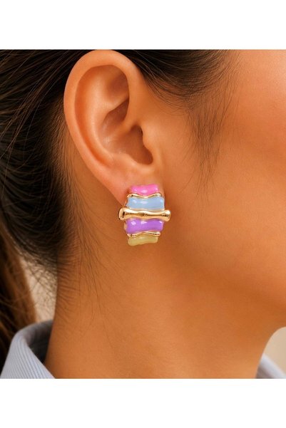 ACAR TAKI Xuping Gold Color Colorful Enamel Earrings Acr9767