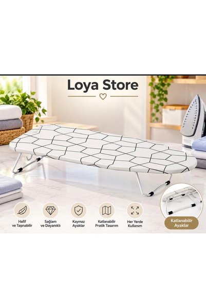 IKEA LOYA STORE JALL ÜTÜ MASASI SİYAH BEYAZ 73X32 CM