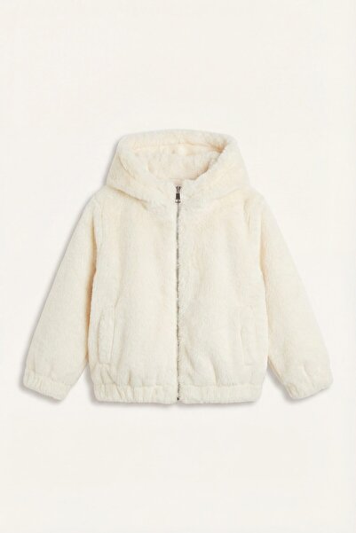 DeFacto Plush Hooded Zippered Coat Baby Girl H8021A526Au