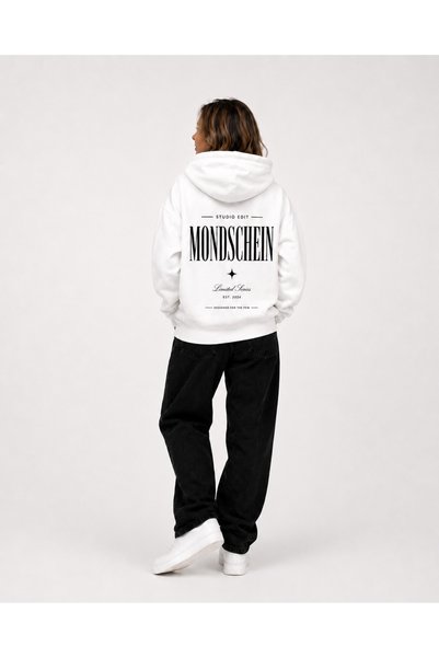 Mondschein Sevgili Kombini 2-Piece Unisex Oversize Back Printed 3 Thread Threaded Hooded Sweatshirt
