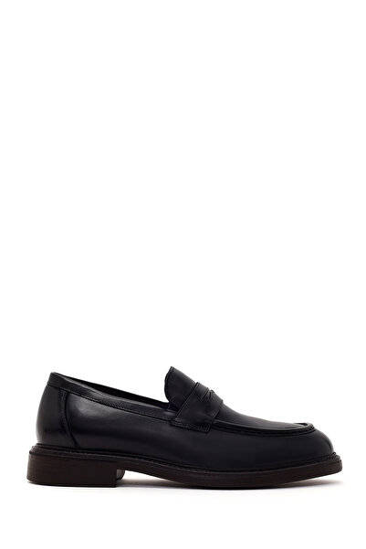 Derimod Black Men's Black Leather Casual Loafer Wm680029Dv