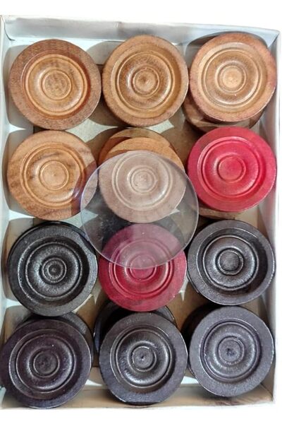 Generic Carrom Board Coins & Striker - 24 Pcs (2 Red, 11 White, 11 Black) & 1...