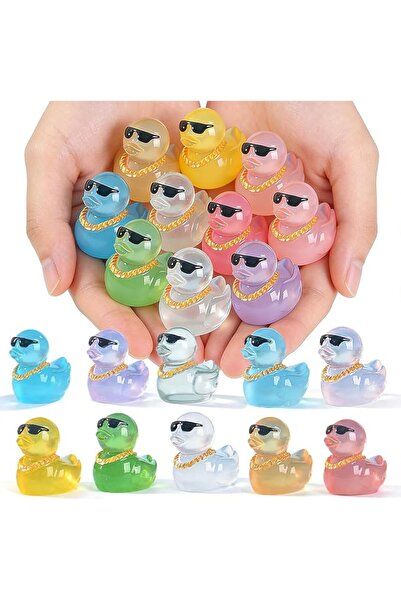 GENERAL Andanna 50pcs Mini Glitter Ducks Colorful Tiny Small Little Resin Duc...