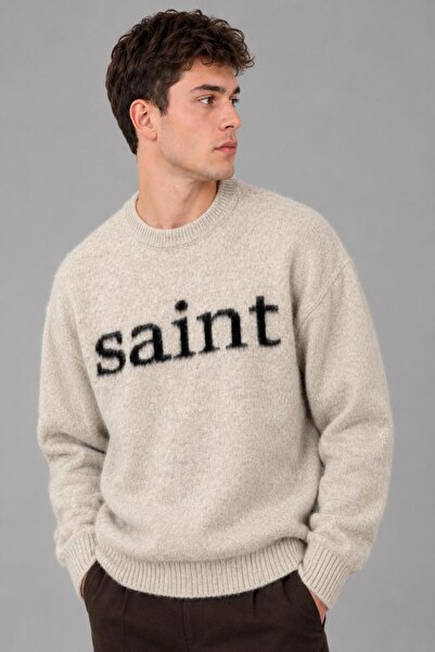 Stilkombin Half Oversize Printed Winter Sweater Dp16630_10070
