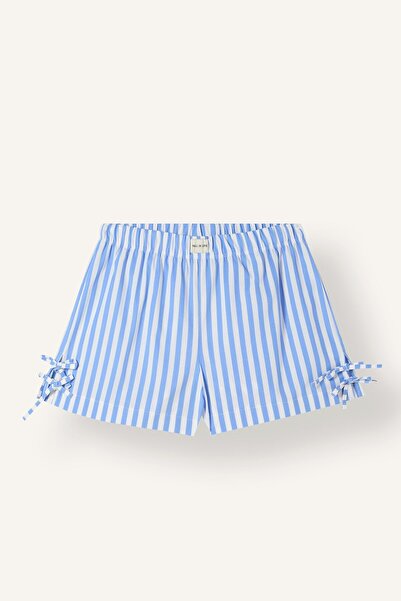 DeFacto 100% Cotton Regular Fit Normal Waist Striped Poplin Shorts Pajama Bot...