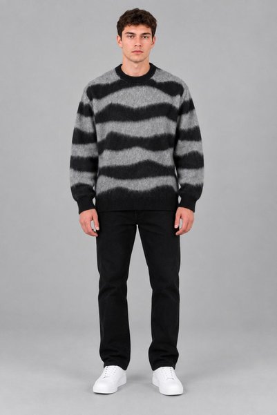 Stilkombin Patterned Oversize Winter Sweater Dp 18396_10069