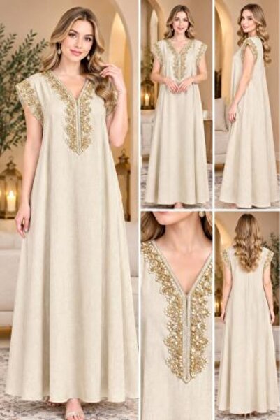 liyan fashion جلابية نسائية بيج