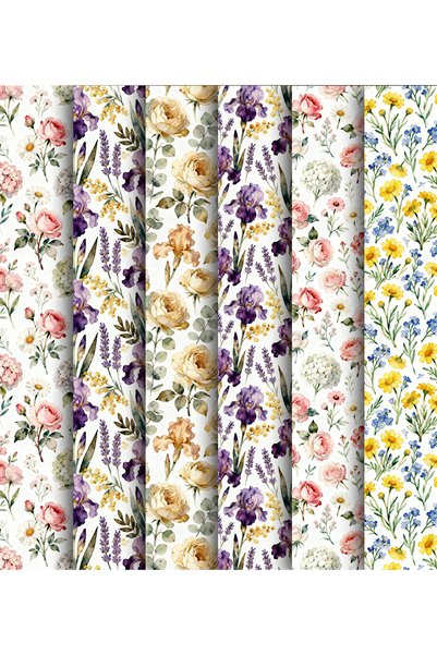 TELLGRAF Flower Themed Gift Package Paper (35X50 cm 6 Pieces)