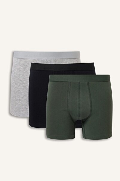 DeFacto Regular Fit Elastic Waist 3-Piece Cotton Boxer Set I1733Ax26Au
