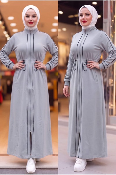 lamaro ملابس خارجية إسلامية بسحاب ⁠   أناقة رياضية: قبعة إسلامية مزينة بحزام ...