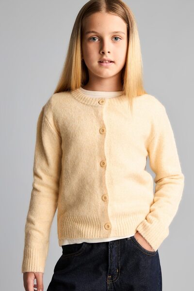 DeFacto Crew Neck Buttoned Knitwear Basic Cardigan Girls H5601A826Au