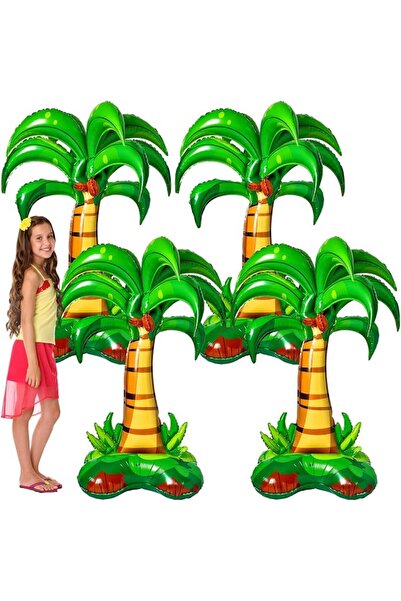 KASTWAVE 4 Pcs 52 Inch 3D Palm Tree Balloons – Inflatable Foil Balloons for B...