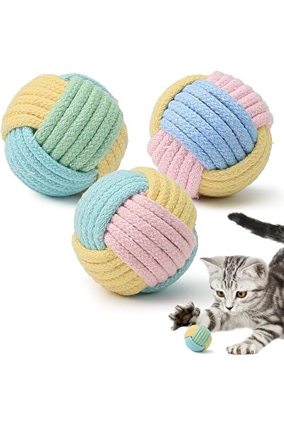 TERRIFI Cat Toy Balls with Bells, 3 Pieces, Soft Crinkle Sound Cat Chase Toys...