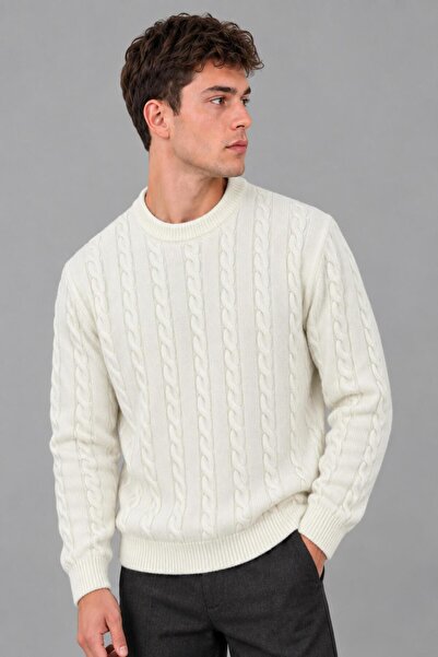 Stilkombin Patterned Knitted Crew Neck Sweater Dp 16643_10065