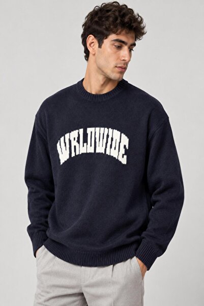 Stilkombin Printed Oversize Knitted Winter Sweater Dp 16596_10072