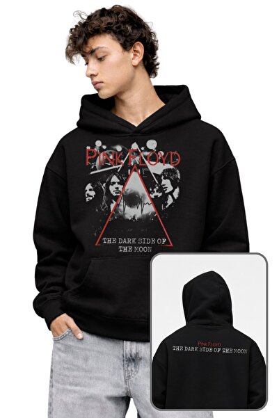 Fuddy Moda Hanorac unisex cu glugă cu imprimeu Pink Floyd, hanorac supradimen...