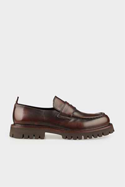 Elle Shoes Kahve Deri Erkek Günlük Loafer