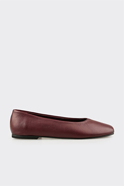 Elle Shoes Bordo Deri Kadın Günlük Ayakkabı