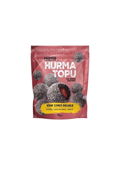 Harras Hurma Topu Vişne Ezmesi Dolgulu Çiya Tohumu Kaplamalı Glutensiz 90 g