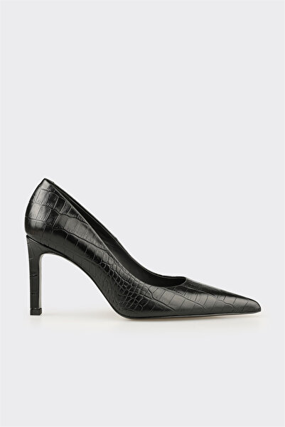 Elle Shoes Siyah Deri Kadın Stiletto