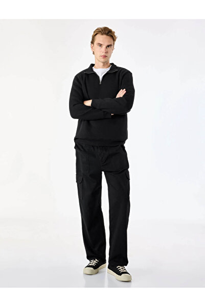 Koton Shawl Collar Regular Fit Long Sleeve Zippered Sweatshirt