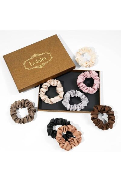 Lolalet Satin Hair Scrunchies for Women, Soft Silk Like Hair Ties, Medium Scr...