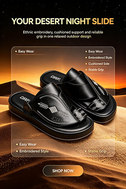 Alnoor Global Store Thick Sole Geometric Patterned Leather Mules for Daily Wear