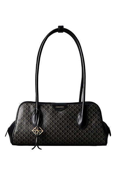 Calvin Klein Siyah Kadın Omuz Çantası EMBLEM TRIO AOP SHOULDER BAG