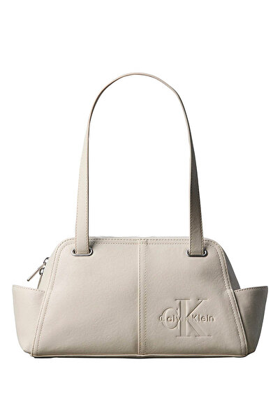 Calvin Klein Ekru Kadın Omuz Çantası POCKETS MONOLOGO SHOULDER BAG