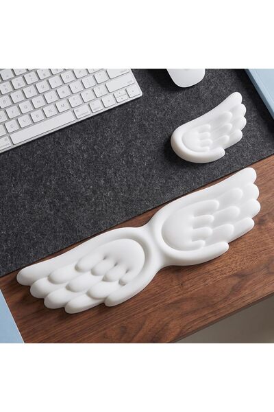 CozyNook Angel Wing Design Memory Foam Wrist Rest Set for Wrist Support, 2 Pieces