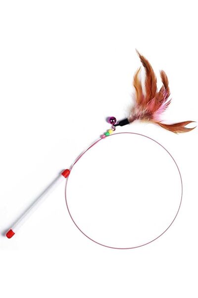 SOWUGI Cat Toy Feather Wand, Interactive Pet Cat Kitten Chaser Teaser Wire Wa...