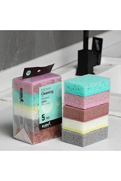 Yelajoy 5 PCS Scrub Sponges,Non-Scratch Dual Sided Dishwashing Pads