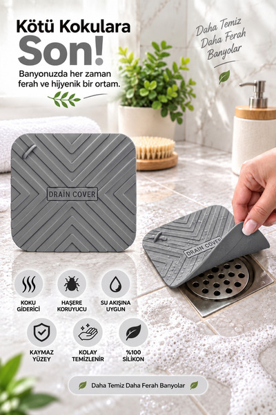 evolis kitchen 1 Adet Kötü Koku Önleyici Silikon Mat Banyo Mutfak Lavabo Balk...