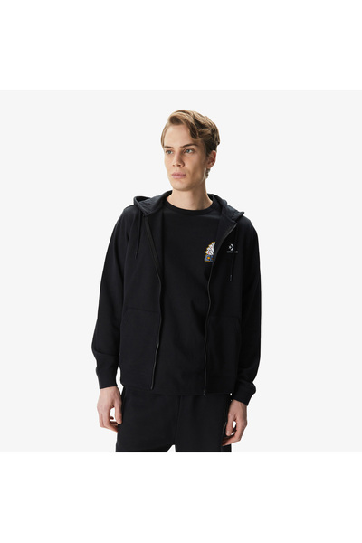 Converse Unisex Siyah Fermuarlı Hoodie
