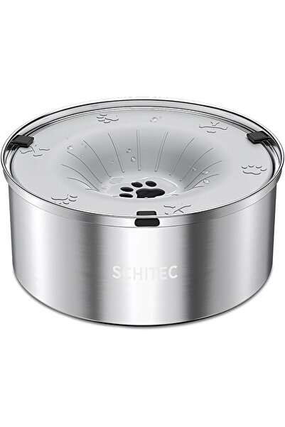 schitec Dog Water Bowl, 1.2L Stainless Steel Cat Bowl with Floating Disk