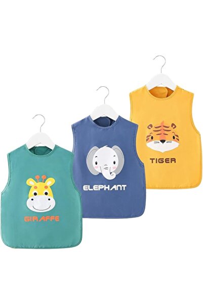 GENERAL 3 Pack Mess Proof Baby Bib - Waterproof Toddler and Baby Apron Bib wi...