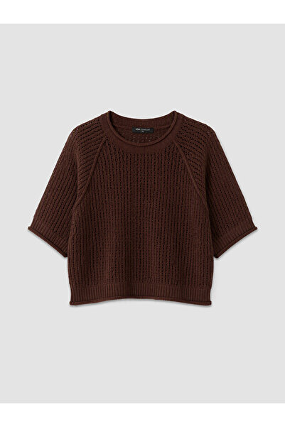 LC Waikiki Rmz Gi̇yi̇m Farkiyla Zero Roba Collar Openwork Women's Knitwear Sw...
