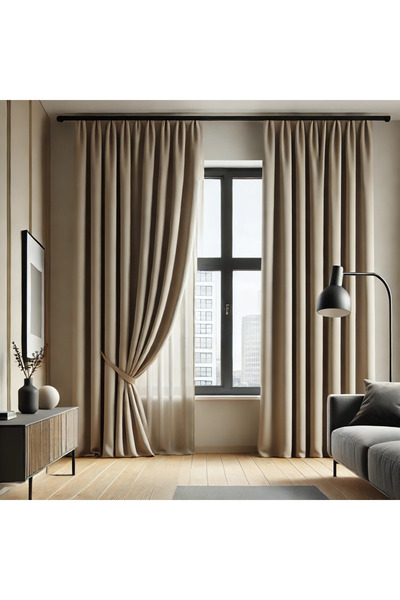 ArasyaHome Διαμαντένια Κουρτίνα Συσκότισης 90% Γκρι Μπεζ
