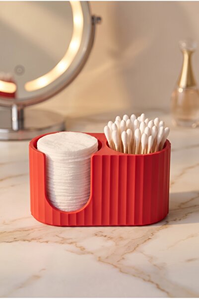 Biparca Store Cotton Pad and Swab Organizer - Decorative Makeup Table Organiz...