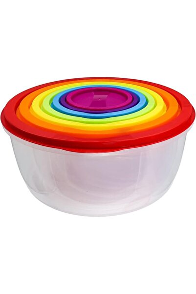 GENERAL 7Pcs Round Mixing Bowl Set Salad Bowl with Airtight Lids Plastic Nest...
