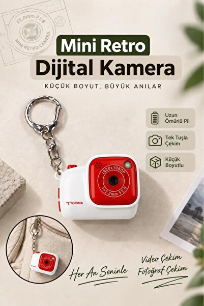 Torima Mini Dijital Kamera Selfie Video Vlog Kamerası Mini Anahtarlık 1080P C...