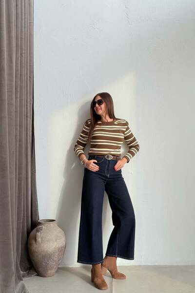 ELVAN TOLON Belted Boy Fit Jean Dark Blue
