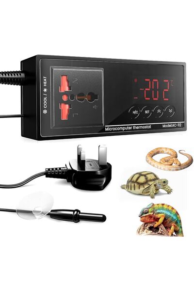 AZONEE Digital Reptile Thermostat Controller, LED Heating & Cooling Regulator...