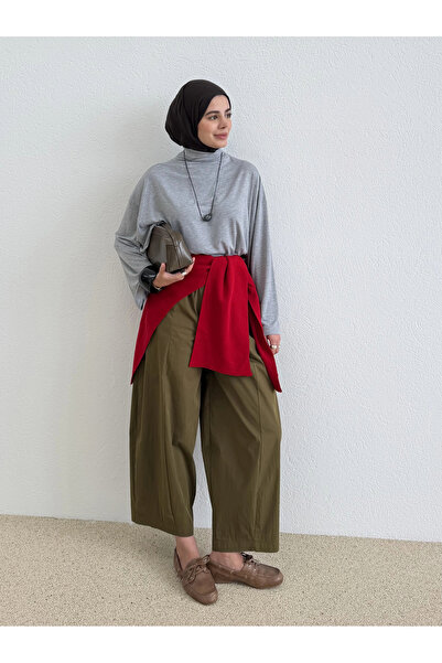 MODA AKSA 05 DİK YAKA DÖKÜMLÜ BLUZ
