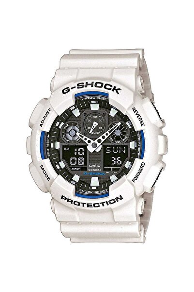 Casio G-Shock Λευκό Λαστιχένιο Λουράκι GA-100B-7AER