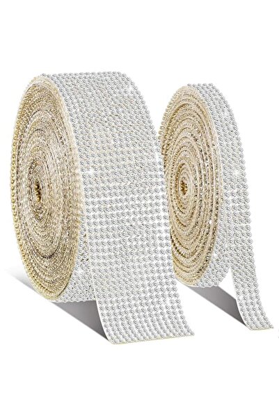 FDTY 2 Rolls Self-Adhesive Crystal Rhinestone Diamond Ribbons Crystal Decorat...