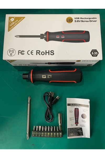 Choice مفك براغي كهربائي صغير لاسلكي قابل لإعادة الشحن عبر USB بقوة 3.6 فولت ...